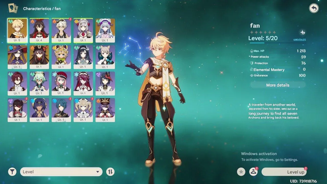 GI1144 Hu Tao, Mona, Mizuki, Amos Bow Starter with Early Map Progress 